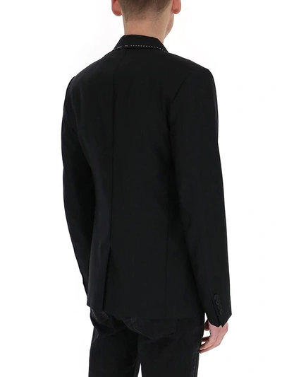 Shop Givenchy Contrast Stiching Slim Fit Jacket In Black