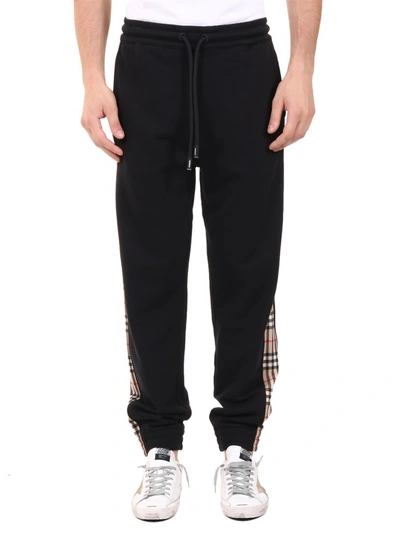 Shop Burberry Vintage Check Panel Trackpants In Black