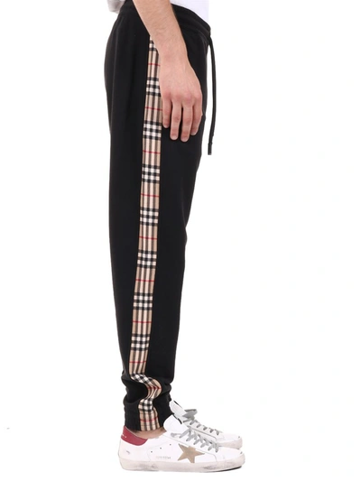 Shop Burberry Vintage Check Panel Trackpants In Black