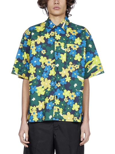 Shop Marni Floral Print Bowling Shirt In Multi