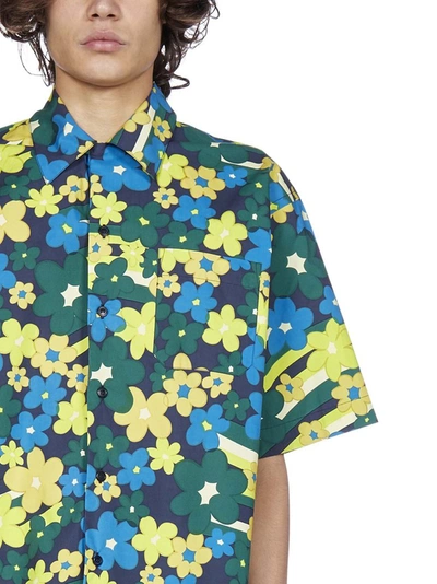 Shop Marni Floral Print Bowling Shirt In Multi