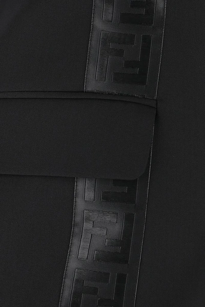 Shop Fendi Logo Tape Blazer In Black