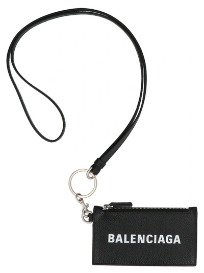 Shop Balenciaga Cash Strapped Card Case In Black