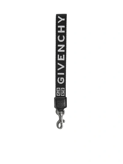 Shop Givenchy 4g Webbing Keyring In Black