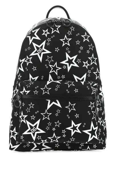 Shop Dolce & Gabbana Dg Star Printed Backpack In Black