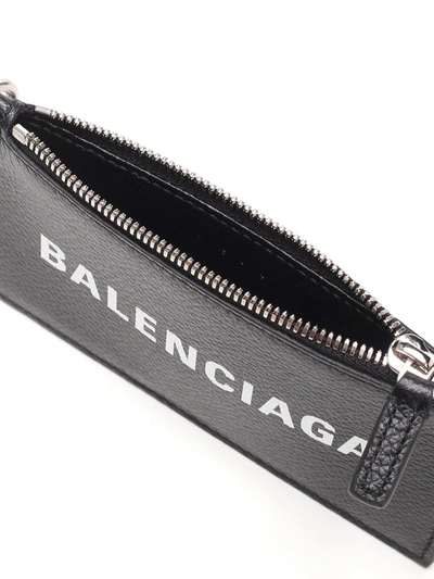 Shop Balenciaga Logo Strapped Cardholder In Black