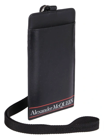 Shop Alexander Mcqueen Logo Strapped Cardholder In Black