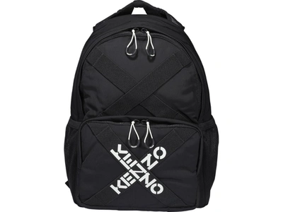Shop Kenzo Sport Logo Printed Backpack In Black