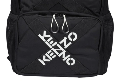Shop Kenzo Sport Logo Printed Backpack In Black