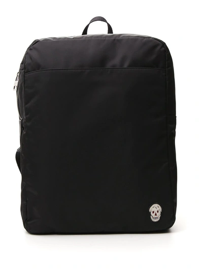 Shop Alexander Mcqueen Skull Patch Backpack In Black