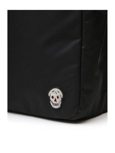 Shop Alexander Mcqueen Skull Patch Backpack In Black