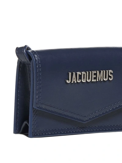 Shop Jacquemus Le Porte Azur Strap Cardholder In Navy