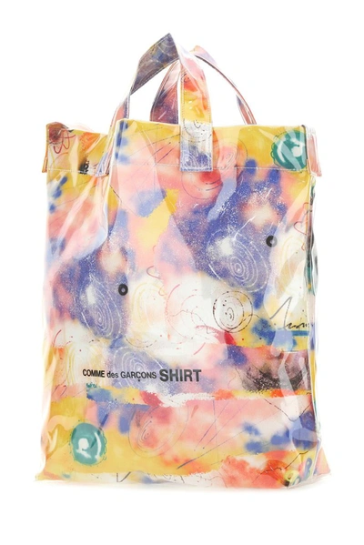 Shop Comme Des Garçons Shirt X Futura Graffiti Print Tote Bag In Multi