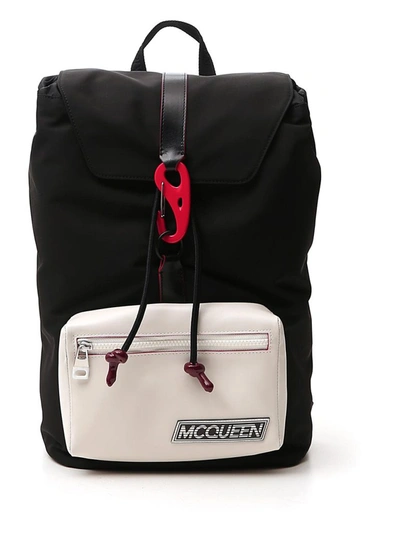 Shop Alexander Mcqueen Logo Hooked Backpack In Black