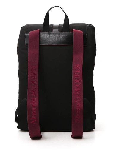 Shop Alexander Mcqueen Logo Hooked Backpack In Black