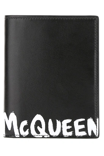 Shop Alexander Mcqueen Graffiti Logo Passport Holder In Black