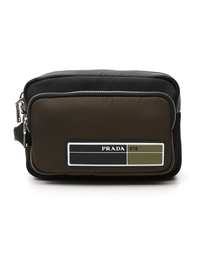 Shop Prada Logo Patch Pouch In Multi