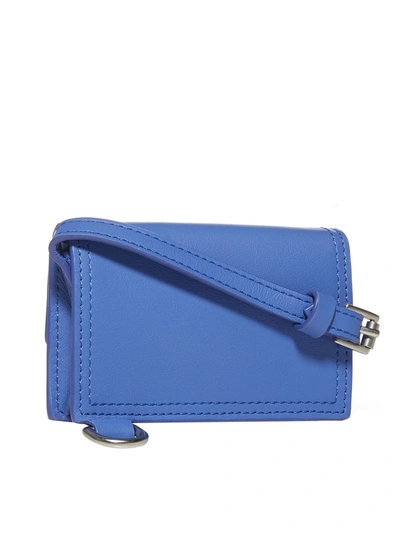 Shop Jacquemus Le Porte Azur Strapped Flap Cardholder In Blue