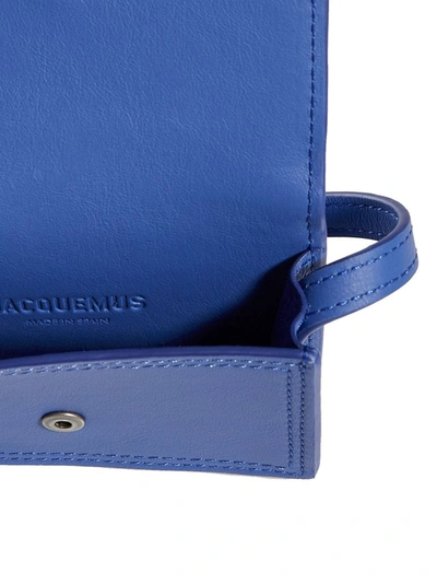 Shop Jacquemus Le Porte Azur Strapped Flap Cardholder In Blue