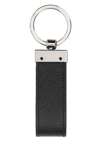 Shop Dolce & Gabbana Logo Plaque Keyring In Black