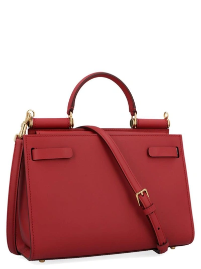 Shop Dolce & Gabbana Small Sicily Top Handle Shoulder Bag In Red