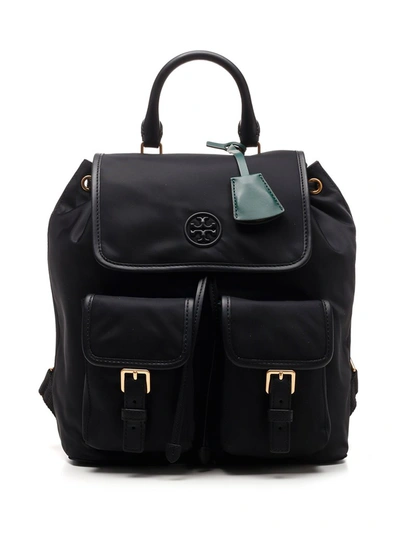 Shop Tory Burch Perry Flap Backpack In Black