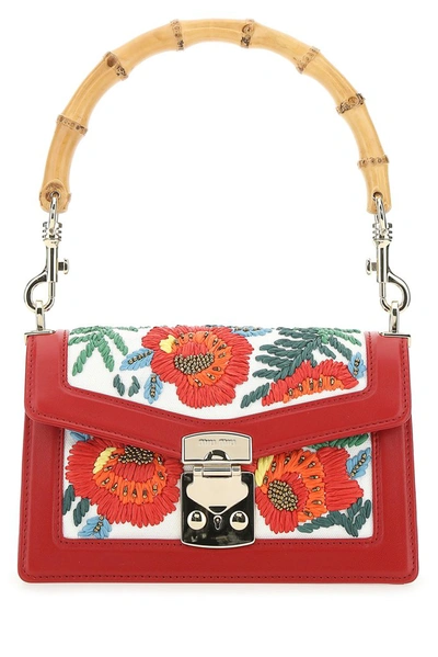 Shop Miu Miu Floral Embroidered Shoulder Bag In Multi