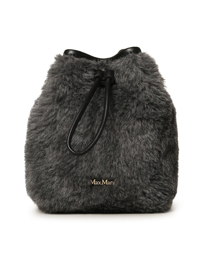 Shop Max Mara Teddy Bucket Bag In Grey