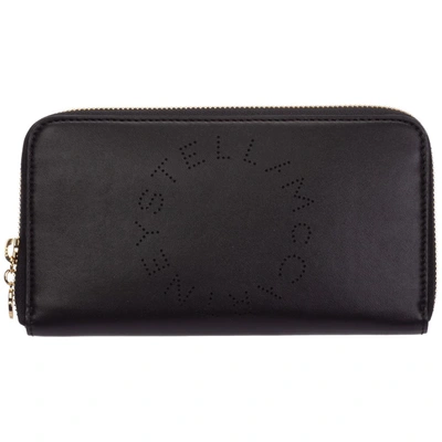 Shop Stella Mccartney Logo Continental Wallet In Black