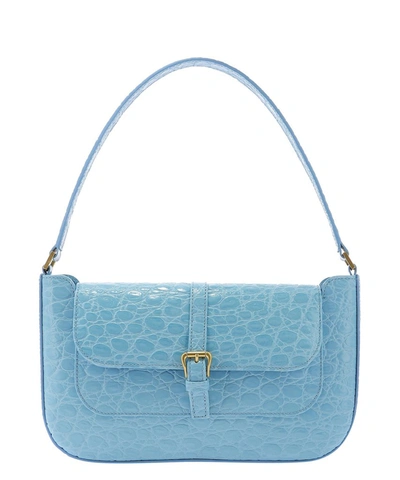 Shop By Far Miranda Embossed Shoulder Bag In Blue