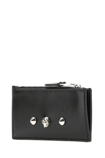 Shop Alexander Mcqueen Skull Embellished Cardholder In Black