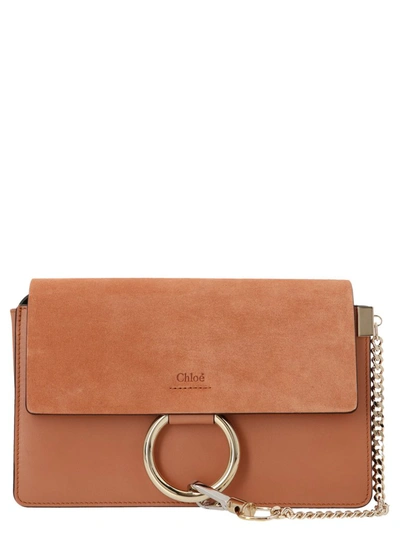 Shop Chloé Faye Small Shoulder Bag In Brown