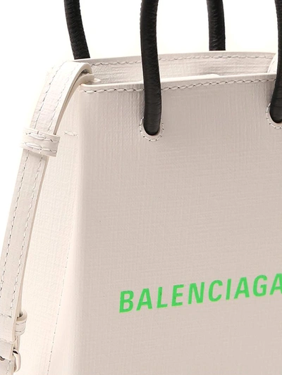 Shop Balenciaga Phone Holder Tote Bag In White