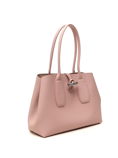 Shop Longchamp Roseau Shoulder Bag In Pink