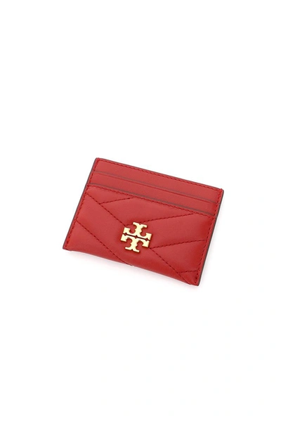 Shop Tory Burch Kira Chevron Card Holder In Red