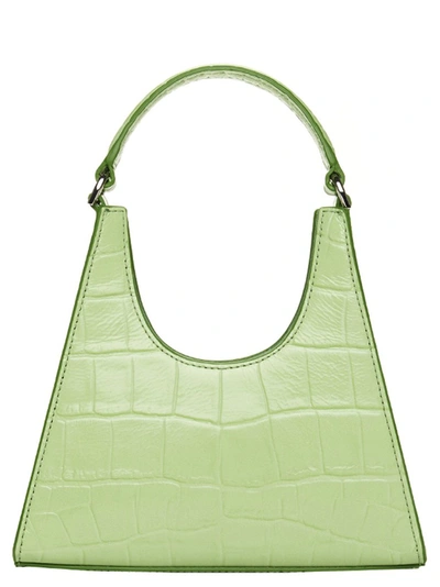 Shop Staud Mini Rey Embossed Tote Bag In Green