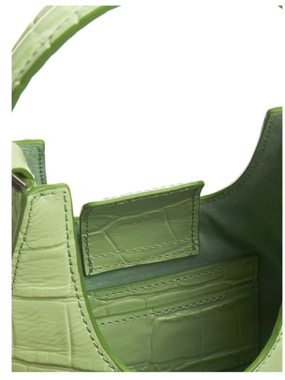 Shop Staud Mini Rey Embossed Tote Bag In Green