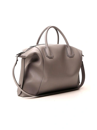 Shop Givenchy Large Antigona Soft Bag In Grey