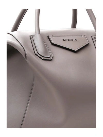 Shop Givenchy Large Antigona Soft Bag In Grey