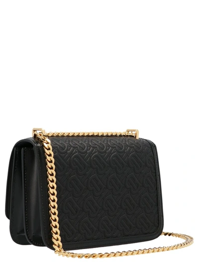 Shop Burberry Monogram Quilted Small Shoulder Bag In Black