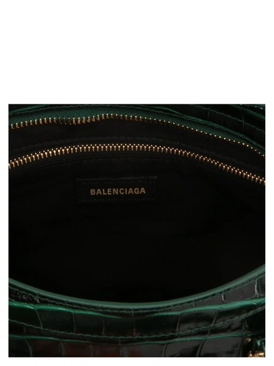 Shop Balenciaga City Small Embossed Tote Bag In Green