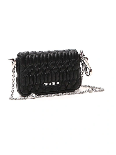 Shop Miu Miu Cloquet Motif Mini Shoulder Bag In Black