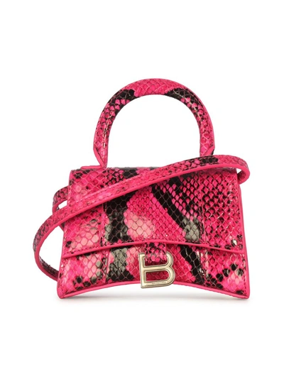Shop Balenciaga Hourglass Mini Top Handle Bag In Pink