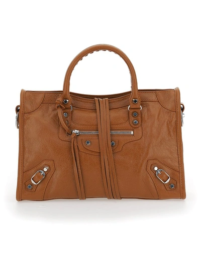 Shop Balenciaga Classic City Small Shoulder Bag In Brown