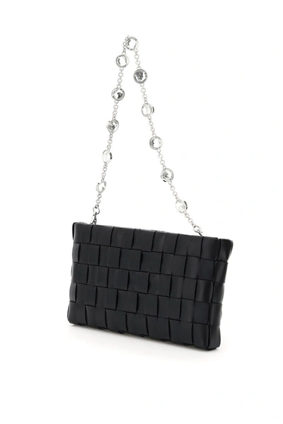 Shop Miu Miu Woven Pochette Bag In Black