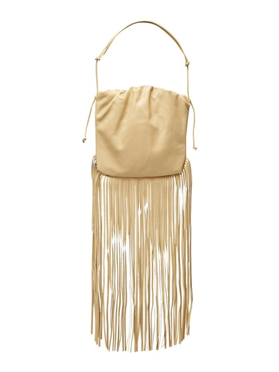 Shop Bottega Veneta The Fringe Pouch Bag In Yellow