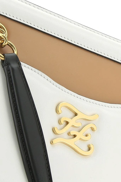 Shop Fendi Ff Karligraphy Pocket Shoulder Bag In White
