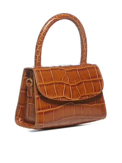Shop By Far Embossed Mini Shoulder Bag In Brown