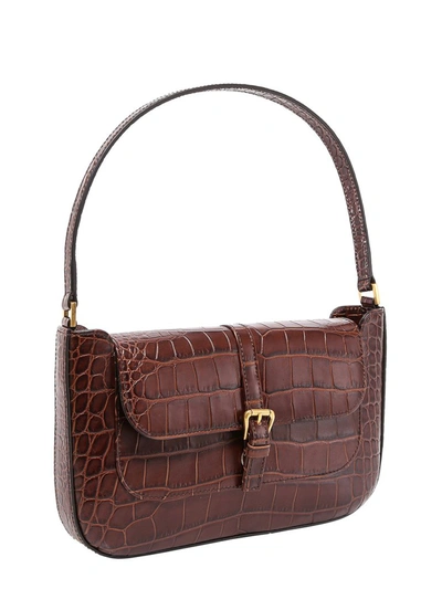 Shop By Far Miranda Embossed Shoulder Bag In Brown