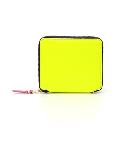 Shop Comme Des Garçons Wallet Super Fluro Zipped Wallet In Yellow